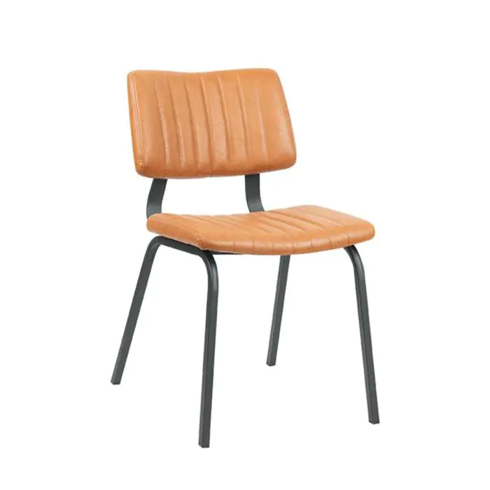 Stoel - Gustav - Kunstleder - Cognac - G-Line 156950 €79.95 Metaal stoelen