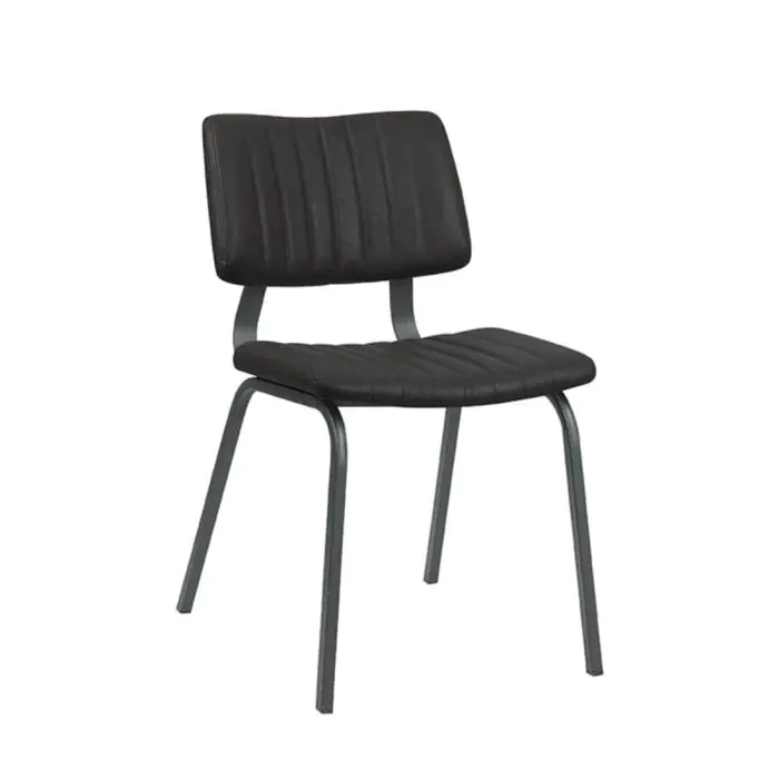 Stoel - Gustav - Kunstleder - Zwart - G-Line 156948 €79.95 Metaal stoelen