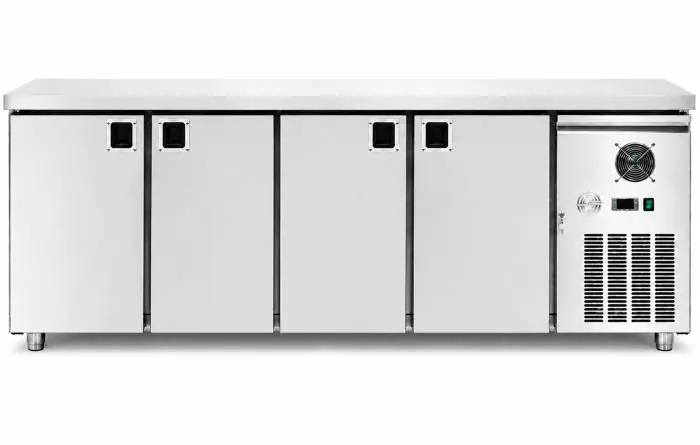 Vrieswerkbank Foodtruck - 4-Deurs - RVS - H 85 x B 223 x D 70 CM - G-Line GL-169113 €1,999.00 Vrieswerkbanken