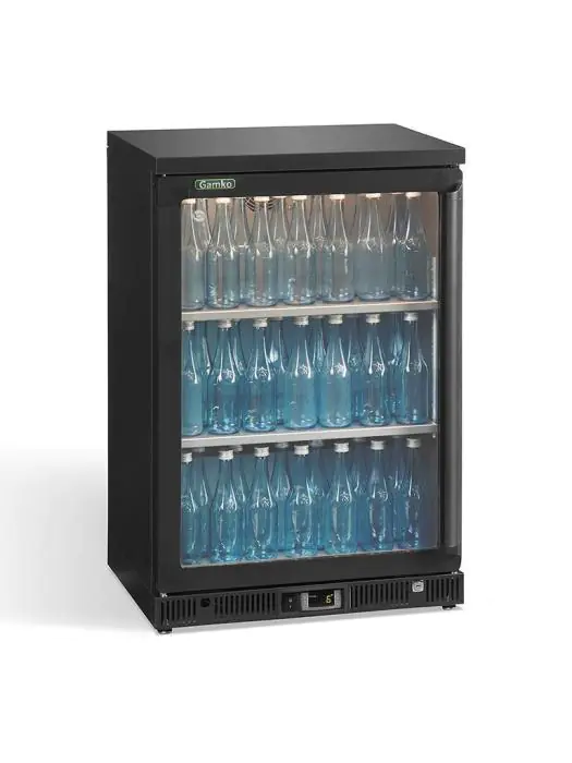 Koelkast - 150 Liter - 1-Deurs - Glazen Deur - Geforceerd - Zwart - Gamko MG2/150LG €1,899.00 Koelkasten met glazen deur