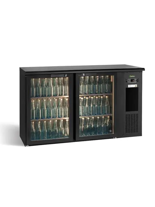 Flessenkoeler - 115 Liter - 2-Deurs - Glazen Deur - Geforceerd - Antraciet - Gamko E3/22GMU84 €3,249.00 Koelkasten met glazen deur