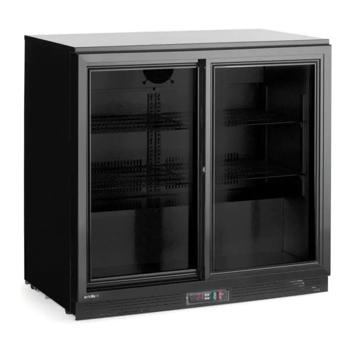 Barkoelkast - 158 Liter - 2-Deurs - Glazen Deur - Geventileerd - Zwart - Arktic H236888 €725.00 Koelkasten met glazen deur