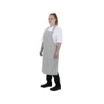 Slagerschort Gestreept - Unisex - Grijs - Polykatoen - Whites Chefs Clothing BA111 €8.79 Schorten en sloven