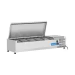 Koelvitrine - H 28.1 x 120 x 33.5 CM - 20 KG - 220 - 240 V - 160 W - Statische - R600A - RVS - 34 Liter - +2°C / +8°C - Cool Head - 712015 712015 €626.00 Vitrine met rvs deksel