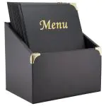 Menubox Basic - 10 Stuks - A4 - Gouden Randen - Zwart - Kunststof - Securit MC-BOX-BRA4-BL €87.95 Menukaarten