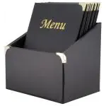 Menubox Basic - 10 Stuks - A4 - Gouden Randen - Zwart - Kunststof - Securit MC-BOX-BRA4-BL €87.95 Menukaarten