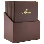 Menubox Classic - 20 Stuks - A4 - Bruin - Kunstleder - Securit MC-BOX-CRA4-BR €294.00 Menukaarten