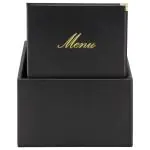 Menubox Classic - 20 Stuks - A4 - Zwart - Kunstleder - Securit MC-BOX-CRA4-BL €294.00 Menukaarten