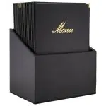 Menubox Classic - 20 Stuks - A4 - Zwart - Kunstleder - Securit MC-BOX-CRA4-BL €294.00 Menukaarten