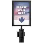 Opzetbord - Afzetpaal - Zwart - RVS - Securit RS-SIGN-A4-BL €55.45 Sierkoord en afzetpalen