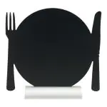 Tafelkrijtbord Silhouette - Bord/Bestek - Aluminium Voet - Zwart - Securit FBTA-PLATE €16.95 Krijtborden
