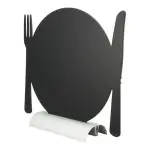 Tafelkrijtbord Silhouette - Bord/Bestek - Aluminium Voet - Zwart - Securit FBTA-PLATE €16.95 Krijtborden