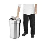 Prullenbak - 70 L - Zilver - Staal - Bolero HT461 €108.50 Afvalbakken