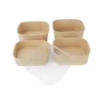Vierkante Container - 300 Stuks - Papier - Fiesta Recyclable HW018 €72.99 Wegwerp verpakkingen