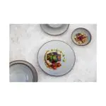 Bord - 6 stuks - Grijs - Porselein - Ø 18 x H 2.1 CM - Olympia FU189 €66.99 Borden
