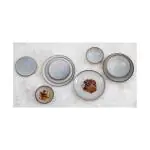 Bord - 6 stuks - Grijs - Porselein - Ø 18 x H 2.1 CM - Olympia FU189 €66.99 Borden