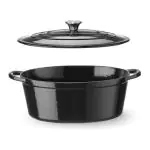 Braadpan - Met Deksel - Geëmailleerd Gietijzer - 6.88 L - Ø 27.5 CM - Zwart - Hendi H626863 €99.50 Braadpan