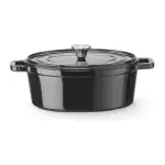 Braadpan - Met Deksel - Geëmailleerd Gietijzer - 4.4 L - Ø 23 CM - Zwart - Hendi H626887 €62.50 Braadpan