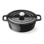 Braadpan - Met Deksel - Geëmailleerd Gietijzer - 4.4 L - Ø 23 CM - Zwart - Hendi H626887 €62.50 Braadpan