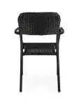 Terrasstoel Clinton - Stapelbaar - Armleuning - Gevlocht Rattan - Zwart - G-Line 45135 €29.95 Terrasstoelen