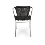 Terrasstoel Cannet - Stapelbaar - Armleuning - Gevlocht Riet - Zwart - Aluminium - G-Line HW-00060 €42.95 Terrasstoelen