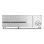 Koelwerkbank - 1-Deurs - 6 Lades - RVS - 230V - H 85 x B 224.2 - D 70 CM - G-Line GL-167742 €2,599.00 Koelwerkbanken