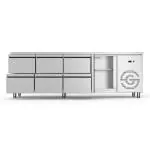 Koelwerkbank - 1-Deurs - 6 Lades - RVS - 230V - H 85 x B 224.2 - D 70 CM - G-Line GL-167742 €2,599.00 Koelwerkbanken