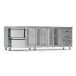 Koelwerkbank - 3-Deurs - 2 Lades - RVS - 230V - H 85 x B 224.2 x D 70 CM - G-Line GL-167740 €1,799.00 Koelwerkbanken