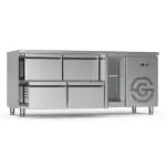 Koelwerkbank - 1-Deurs - 4 Lades - RVS - 230V - H 85 x B 179.2 x D 70 CM - G-Line GL-167738 €2,099.00 Koelwerkbanken