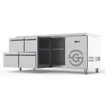 Koelwerkbank - 1-Deurs - 4 Lades - RVS - 230V - H 85 x B 179.2 x D 70 CM - G-Line GL-167738 €2,099.00 Koelwerkbanken