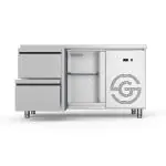 Koelwerkbank - 1-Deurs - 2 Lades - RVS - 230V - H 85 x B 134.2 x D 70 CM - G-Line GL-167735 €1,599.00 Koelwerkbanken