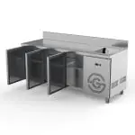Koelwerkbank - 3-Deurs - Opstaande Rand - Met Spoelbak - H 85 x B 180 x D 70 CM - RVS - G-Line GL-072505 €1,499.00 Koelwerkbanken