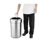 Prullenbak - 70 L - Zilver - Staal - Bolero HT460 €119.99 Afvalbakken