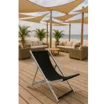 Strandstoel Sol - Stapelbaar - Zwart - Aluminium - G-Line HW-60536 €39.95 Terrasstoelen