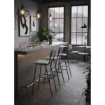 Barkruk Oldschool - Vintage Metal - Lichtblauw - Velvet - G-Line 76588 €79.95 Horeca barkrukken