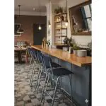 Barkruk Oldschool - Vintage Metal - Donkerblauw - Velvet - G-Line 76589 €79.95 Horeca barkrukken