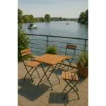 Terrastafel - Hout - Gietijzer - H 76.5 x B 120 x D 80 CM - G-Line 39823 €257.95 Terrastafel