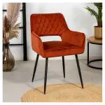 Stoel Mieke - Koper - Velvet - G-Line 85876 €109.95 Metaal stoelen