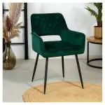 Stoel Mieke - Donkergroen - Velvet - G-Line 85509 €109.95 Metaal stoelen