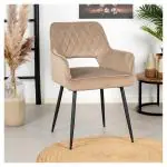 Stoel Mieke - Taupe - Velvet - G-Line 85507 €109.95 Metaal stoelen