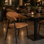 Stoel - Amalia - Micro Suede - Cognac - G-Line 169498 €89.95 Metaal stoelen