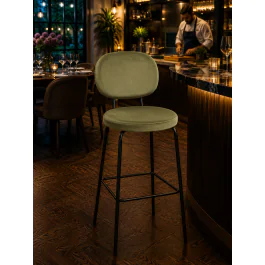 Barkruk Rondo - Lichtgroen - Velvet - G-Line