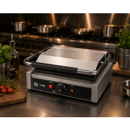 Contactgrill - Panini - Glad / RIbbel - RVS - 230V - G-Line