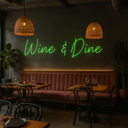 Neon verlichting tekst - Wine & Dine - LED - RGB Multicolor - G-Line