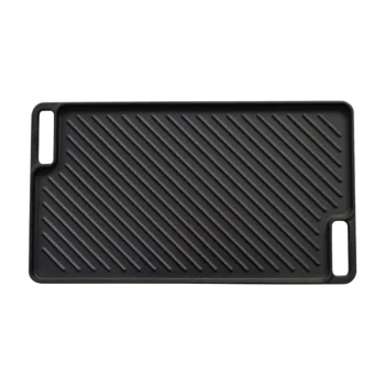 Bakplaat - Glad/Geribbeld - Gietijzer - 46 × 26 CM - G-Line