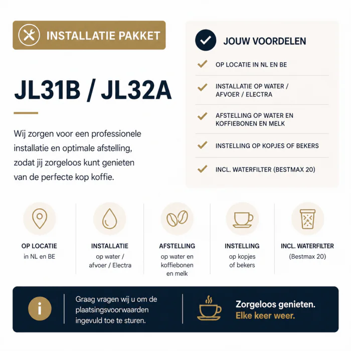Installatie Pakket - Koffiemachine JL31B / JL32A GL-170543 €399.00 Product accessoires