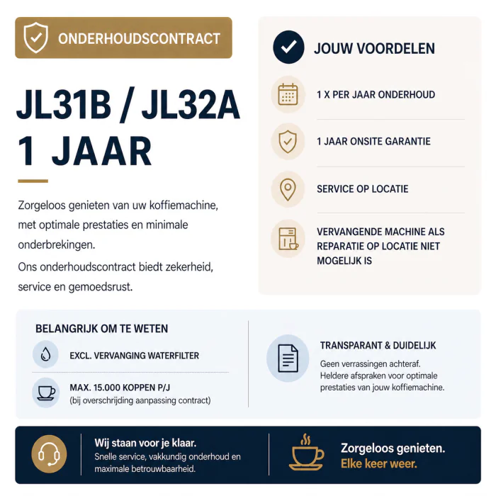 Onderhoudscontract - JL31B / J32A - 1 Jaar GL-170544 €399.00 Product accessoires