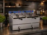 Friteuse - Elektrisch - Tafelmodel - Aftapkraan - 16 Liter - 2 x 230V - G-Line HW-058148 €299.00 Friteuses 230 volt