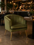 Fauteuil Relax - Olijfgroen - Velvet - B 75 CM - G-Line HW-140225 €179.00 Stoffen stoelen