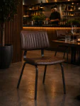 Stoel - Gustav - Kunstleder - Donkerbruin - G-Line 156951 €79.95 Metaal stoelen